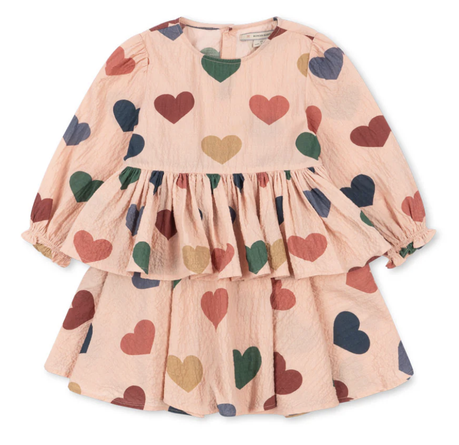 Konges Slojd - Elin Dress - Coeur Rose Coloré