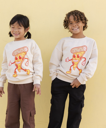 Whistle & Flute - Old Timey Pizza Sweatshirt - Natural