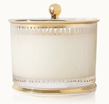 Thymes - Frasier Fir Gilded Medium Poured Candle - Frosted Wood Grain