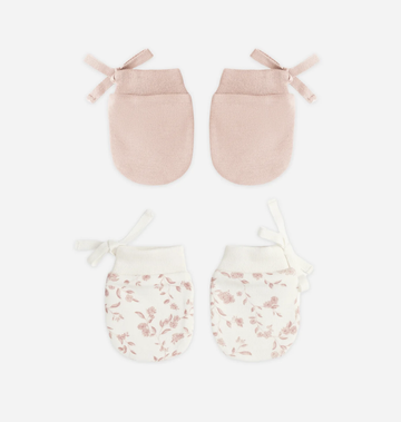 Quincy Mae - No Scratch Mittens, Set of 2 - Rose, French Garden