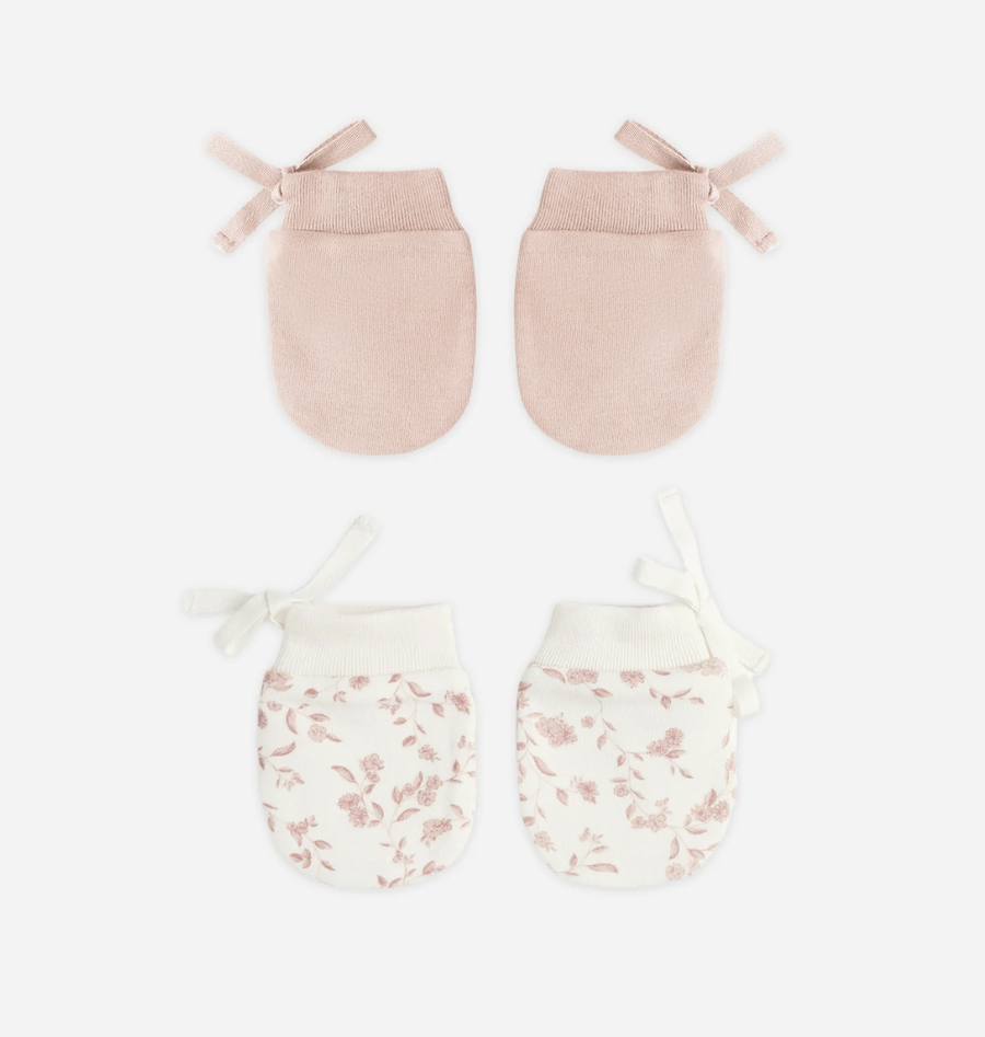 Quincy Mae - No Scratch Mittens, Set of 2 - Rose, French Garden