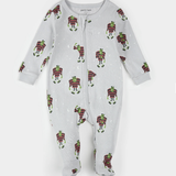 Petit Lem - Frankenstein Glow in the Dark Print Sleeper - Light Grey