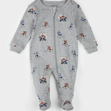 Petit Lem - Hockey Players Print Sleeper - Heather Grey