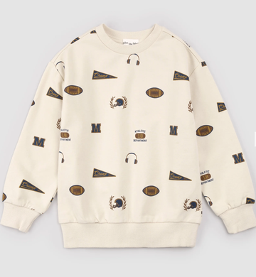 Miles the Label - Varsity Print on Birch Sweatshirt
