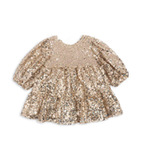 Konges Sløjd - Lila Bow Dress - Gold Glitter