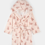 Petit Lem - Ballet Slippers Print on Light Pink Plush Robe