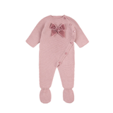Condor - Rompersuit with Velvet Bow - Pale Pink