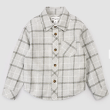 Miles the Label - Light Grey Plaid Flannel Shirt