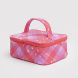 Baggu - Small Cosmetic Case - Pink Star Plaid