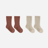 Quincy Mae - Socks Set - Cranberry & Oat