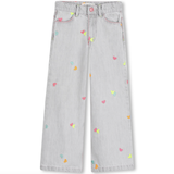Billie Blush - Embroidered Heart Denim Pants - Denim Grey
