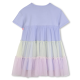 Billie Blush - Short Sleeve Multicolor Tiered Dress - Angel Blue