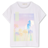 Billie Blush - Junior Girl Palm Tree SS Tshirt - White