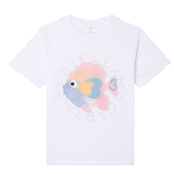 Stella McCartney - Girls SS T-Shirt With Fish Logo Disk Print - White