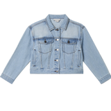 Stella McCartney - Girl Denim Jacket With Embossed Stella Logo - Blue
