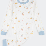 Petit Lem - Birthday Cake Print on Off-White PJ Set