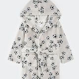 Petit Lem - Soccer Ball Print on Lunar Rock Plush Robe