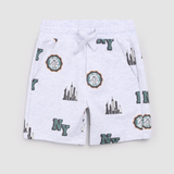 MilesThe Label - NYC Skyline on Light Grey Shorts