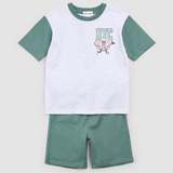 Miles The Label - NYC Pretzel on Light Grey Short Set