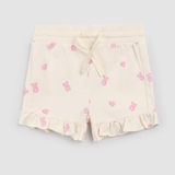 Miles The Label - Gummy Bears on Ivory Ruffled Shorts
