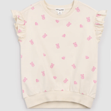 Miles The Label - Gummy Bears on Ivory Ruffled Top