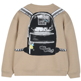 Marc Jacobs - Boys Beige Cotton Printed Backpack Sweatshirt