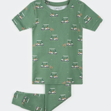 Petit Lem - Golf Carts Print on Spruce PJ Set