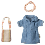 Maileg - Denim Dress and Bag - Mum mouse