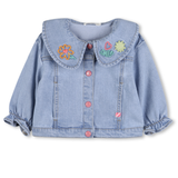 Billie Blush - Collared Denim jacket - Bleach