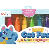 Ooly - Lucky Cat Paw Scented Neon Highlighters