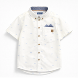 Souris Mini - White Patterned Shirt - Bow Tie print