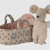 Maileg - Baby Mouse in Carry Cot - Pink