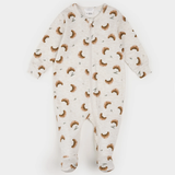 Petit Lem - Croissant Print -  Heather Oatmeal - Luna Knit Sleeper