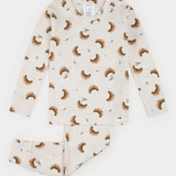Petit Lem - Croissant Print - Heather Oatmeal - LunaKnit PJ Set