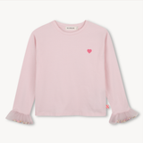 BillieBlush - Long sleeve t-shirt - Mesh Ruffle Cuffs - Pink
