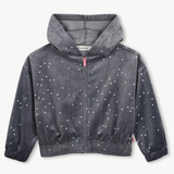 BillieBlush -Embellished Velvet - Zip Up Sweatshirt