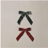 Noralee - Velvet Bow set - Green and Red