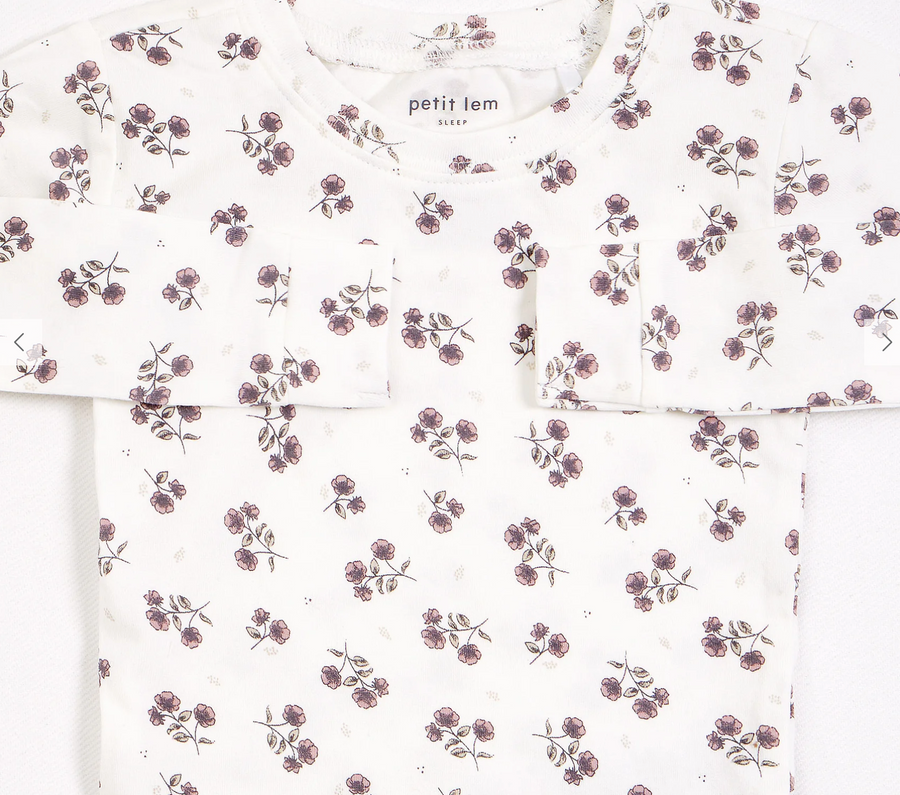Petit Lem - Floral PJ Set - Off White
