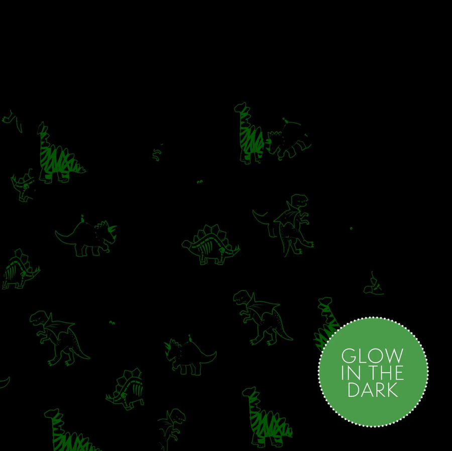 Petit Lem - Dinoscaries Glow in the Dark Sleeper - Lunar Grey