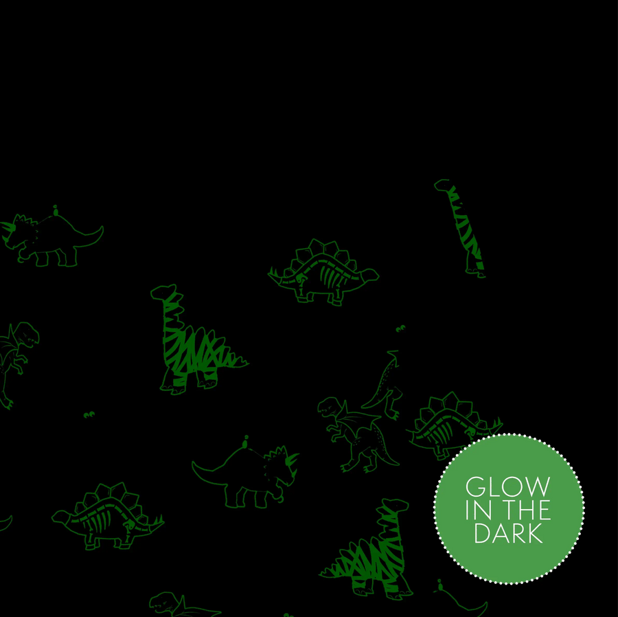 Petit Lem - Dinoscaries Glow in the Dark PJ Set - Lunar Grey