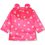Billie Blush - Transparent Rain Coat - Medium Pink Allover Hearts
