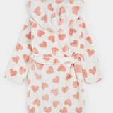 Petit Lem - Heart Prints on Ivory Plush Robe