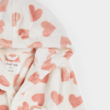 Petit Lem - Heart Prints on Ivory Plush Robe