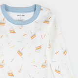 Petit Lem - Birthday Cake Print on Off-White PJ Set