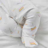 Petit Lem - Birthday Cake Print on Off-White Sleeper