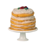 Maileg - Party cake and cake stand, Mouse - Off white
