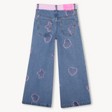 BillieBlush - Wide Leg Jaquard Denim Pant