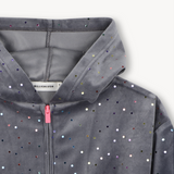 BillieBlush -Embellished Velvet - Zip Up Sweatshirt