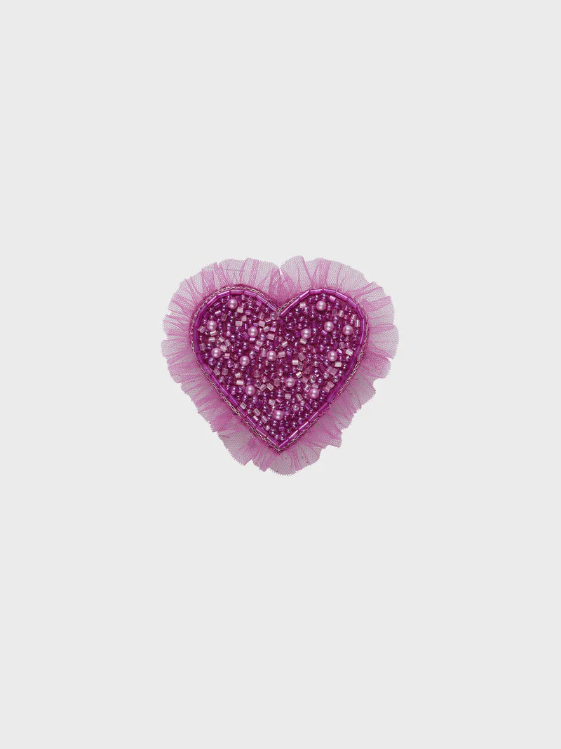 Tutu du Monde - Heart Space Hair Clip - Fuschia Red