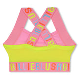 Billie Blush - Sport Bra Multicolor Logo - Medium Pink & Yellow